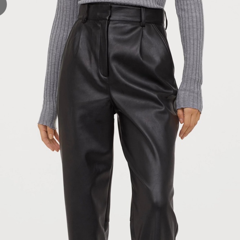 h&m vegan leather pants